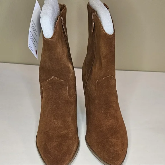 Aqua College Cognac Pointed Toe Winder Leather Boots Size 11 NWB - Picture 8 of 10